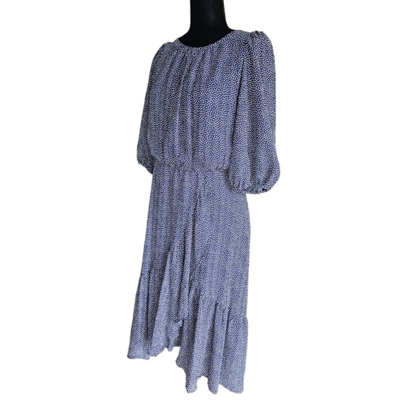 Gabby Skye polka dot midi dress with assymetric hem & exposed zipper size 8. - Picture 2 of 8